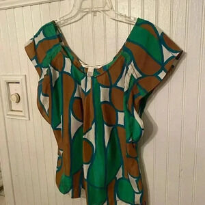 Diane Von Furstenberg “alcamo” silk flutter blouse